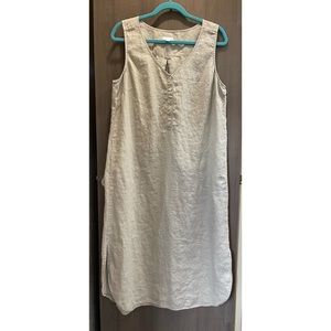 J Jill Love Linen Collection Sleeveless Sheath MAXI Dress Size LP